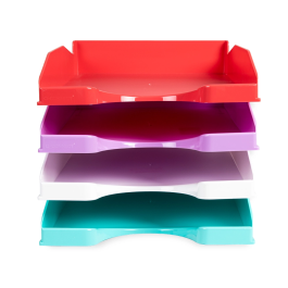 Q-connect Bandeja Sobremesa Lavanda Opaco 240x70x340 mm Plástico Alta Resistencia