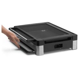 WMF Lono Tischgrill 0415430011 - Parrilla de Mesa Rectangular, Acero Inoxidable Negro, Aluminio, 2200 W, 600 x 413 mm, con Sensor y Bandeja