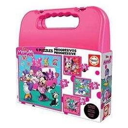 Educa Puzzles Progresivos Minnie Happy Helpers 12-16-20-25 Piezas en Maletín