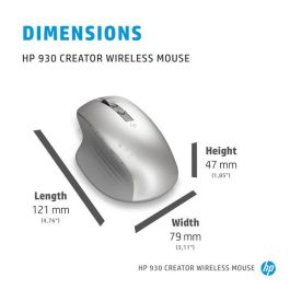 HP 930 Creator Wireless Mouse con Botones Programables, Diseño Ergonómico, Batería 12 Semanas, Multidispositivo y Sensor Cristal