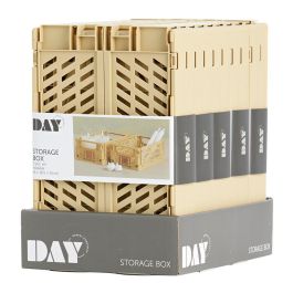 Day Juego de 2 Cajas Plegables de Almacenaje Amarillas 25x16.5x10 cm Capacidad 3.3 L Carga 10 kg