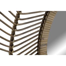 DKD Home Decor Espejo Tropical Bambú Cristal Natural 2.5 x 110 x 110 cm