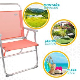 Silla pleg alu fija 48x50x88 cm c/asa-textileno-flamingo