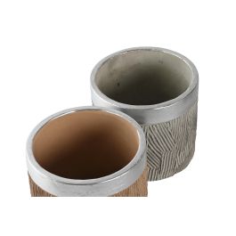 DKD Home Decor Macetero Urban Bicolor Set de 2 17 x 15 x 17 cm