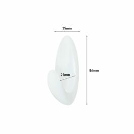 Command bath18 Gancho para Baño Mediano Blanco, 2 Ganchos + 3 Tiras, Carga Máxima 1.3 kg, 35 x 86 x 29 mm