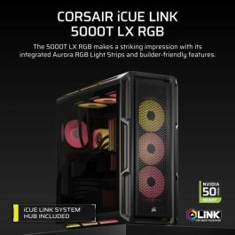 Corsair COR0840440487739 Caja para PC iCUE LINK 5000T LX RGB Series Semitorre Negra Corsair COR0840440487739 Caja para PC iCUE LINK 5000T LX RGB Series Semitorre Negra