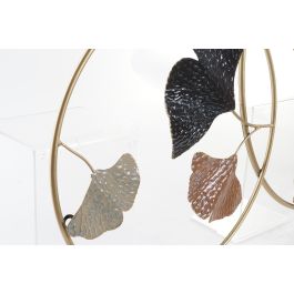 DKD Home Decor Decoración Pared Glam Hojas Metal Terracota Dorado 67 x 103.5 x 7 cm