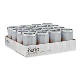 Berilo Vaso Multiuso Plástico Gris 7.5x11.5x7.5 cm (Set de 32)