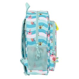 Mochila Escolar Spongebob Stay positive Azul Blanco 32 x 38 x 12 cm