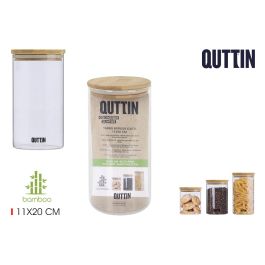 Quttin Tarro de Borosilicato con Tapa de Bambú 11 x 20 cm, Recipiente Hermético de Cocina 1500 ml (12 Unidades) Precio: 37.50000056. SKU: S2208983