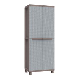 Terry Armario escobero jrattan 368, resina, gris, 4 baldas, 68x37.5x170 cm