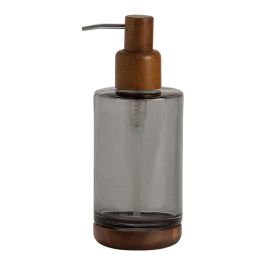 Andrea House Dispensador de jabón ba73074, cristal gris y madera de acacia, Ø 7,5 x 10,5 cm Precio: 17.89000004. SKU: B1EPFLN5G4