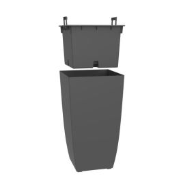 Jardinera - DIVA BASALT - Gris antracita - Cuadrada alta - 42 L - 43,5 x 43,5 x H.78,2 cm - EDA - Caja interior extraíble Jardinera - DIVA BASALT - Gris antracita - Cuadrada alta - 42 L - 43,5 x 43,5 x H.78,2 cm - EDA - Caja interior extraíble