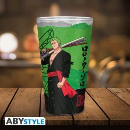 Abystyle Vaso Grande One Piece Roronoa Zoro 400ml x2 Unidades de Cristal Oficial para Colección