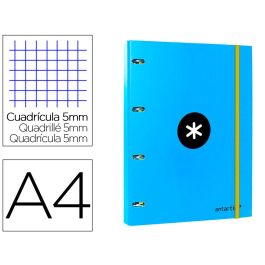 Carpeta Con Recambio Antartik A4 Cuadro 5 mm Forrada 4 Anillas 25 mm Redondas Color Azul Precio: 9.5000004. SKU: B19WQG4F9F