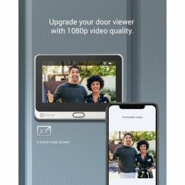 EZVIZ DP2 Timbre Video WiFi 1080p, Sensor Movimiento 6m, Visión Nocturna, Negro/Plata, CS-DP2C-A0-6E2WPFBS