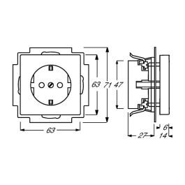BUSCH-JAEGER 2013-0-5245 Enchufe de Superficie 2P+E Schuko CEE 7/3, 250V 16A, con Protección infantil y Acabado Blanco Future Linear