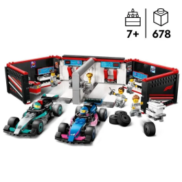 Lego City 60444 Juego de Garaje F1 y Mercedes-AMG y Coches Alpine para niños de 7 años