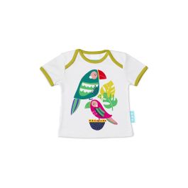 Camiseta de Manga Corta Infantil HappyFriday Moshi Moshi Pretty Parrots Multicolor 6-9 Meses Precio: 17.7749001936. SKU: B1BKHF6CAJ