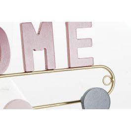 DKD Home Decor Perchero de Pared Moderno Rosa de MDF, 46x5x17 cm, Pack de 4 Unidades para Hogar y Oficina - Colección Pink Home Office