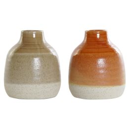 DKD Home Decor Jarron Scandi de Porcelana Marron Naranja, Medidas: 17x14x14 cm, Set de 4 Unidades Precio: 21.33714. SKU: B1JD3PVRMZ