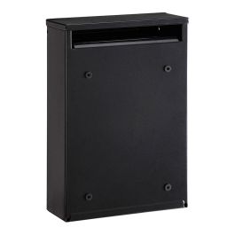 Arregui Buzón Exterior Individual Pequeño Acero Negro 22x8x32 cm A5 con Recoge Cartas Posterior y Apertura Vertical con Llaves