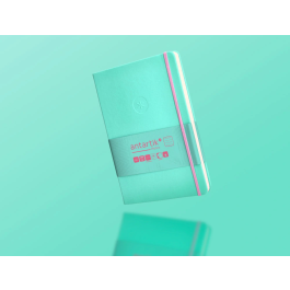 Antartik Notes Cuaderno A5 Tapa Dura, 100 Hojas Rayadas 80gr FSC, Cierre Gomilla, Rosa y Turquesa