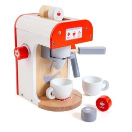 Molto Máquina de café de madera con 8 accesorios para niños