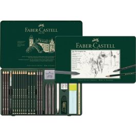 FABER-CASTELL 112974 Set Pitt Graphite grande, estuche metálico, 26 piezas