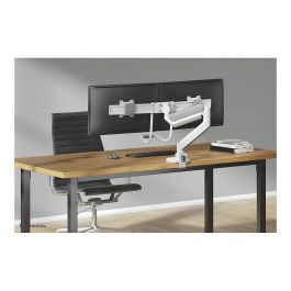 Neomounts Brazo de Monitor para 2 Pantallas DS75-450WH2, 17-32 Pulgadas, 8kg por Pantalla, Resorte de Gas, Blanco