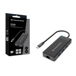 Conceptronic DONN14G Adaptador USB-C Multipuerto 7 en 1 a HDMI 4K, USB-C PD 100W, USB 3.0, GbE