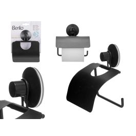 Portarrollo Metal Negro Mate Tapa Ventosa Berilo 13.5x12x3 cm (12 Unidades) Precio: 62.50000053. SKU: B1F4N58ES5