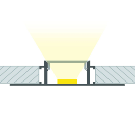 Perfil Aluminio para Tira LED Integración Escayola Pladur 30mm con Difusor Opal - 2 Metros