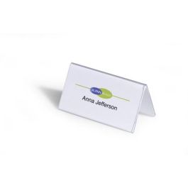 Durable Caja de 25 Portanombres Rígidos PVC 104x100mm para Conferencias y Eventos 8051-19