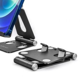 Aisens Soporte de Sobremesa Ajustable para Móvil y Tablet, 2 Pivotes, Aleación de Aluminio, Antideslizante, Negro Aisens Soporte de Sobremesa Ajustable para Móvil y Tablet, 2 Pivotes, Aleación de Aluminio, Antideslizante, Negro