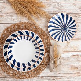 Bidasoa Oceanika Vajilla Porcelana 18 Piezas 6 Personas Azul