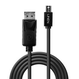 Lindy Cable Mini DisplayPort Macho a DisplayPort Macho 3m, Negro - Conectores 24K Oro para Máximo Rendimiento