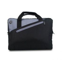 Monray GINGERBLACK14 Maletín Elegante y Funcional Ginger para Portátiles hasta 14" Negro, Nylon Resistente, con Cinta para Trolley y 2 Compartimentos