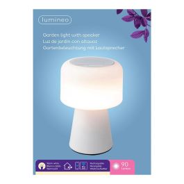 Lumineo Lámpara led con altavoz bluetooth recargable para exterior e interior, blanco, 22.5 cm, 894417
