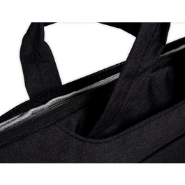 Q-connect Funda para portátil 15,6" con Asas Retráctiles, Cremallera, 3 Bolsillos Exteriores, Negro