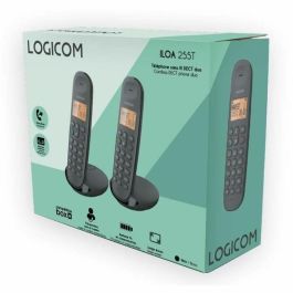 Teléfono fijo inalámbrico - LOGICOM - DECT ILOA 255T DUO - Negro - Con contestador automático