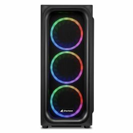 Sharkoon TK5M RGB Caja ATX Negra con 4 Ventiladores LED RGB 120mm, Panel Frontal Rejilla y Lateral de Cristal Templado, USB-C Sharkoon TK5M RGB Caja ATX Negra con 4 Ventiladores LED RGB 120mm, Panel Frontal Rejilla y Lateral de Cristal Templado, USB-C