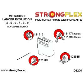 StrongFlex STF126144B: Kit De Casquillos De Suspensión Total Con Alta Flexibilidad, Resistencia A Carga Dinámica y Lubricantes