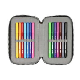 Safta Plumier Triple "Stone" 36 Piezas 12,5x19,5x5,5 cm