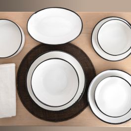 Ariane Plato Porcelana Vital Filo 18 cm Blanco Reforzado Hostelería Antidesportillamiento Apto Microondas Lavavajillas (12 Unidades)