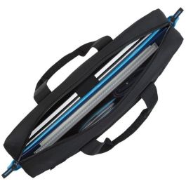 Rivacase 8057 Regent II - Funda para portátil de 16" (40,6 cm), Poliéster Negro, con Asa y Correa de Hombro Desmontable