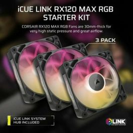 Corsair CO-9051034-WW Kit de inicio de triple ventilador iCUE LINK RX120 RGB Max para Refrigeración de PC