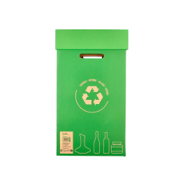 Liderpapel Contenedor Papelera Reciclaje Vidrio Carton Reciclado 450x350x650 mm 70 Litros Verde