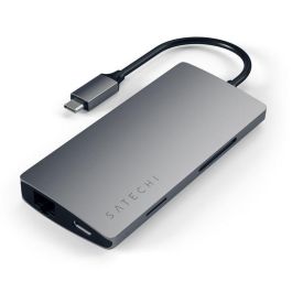 Satechi V2 Adaptador Multi-Puerto USB-C con Ethernet Gigabit, HDMI 4K, Lector Micro SD, Carga PD 49W - Aluminio para MacBook Pro