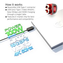 Club3D Kabel USB 3.1 Typ C 0.8m PowerDelivery St/St